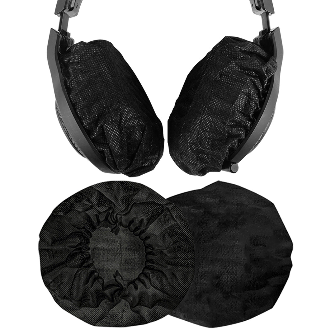 Geekria カバー 20個入(10ペア) ヘッドホンカバー 劣化防止、防塵 イヤーパッドカバー ストレッチニット 11-16CM ヘッドホン用 不織布 (大型 / ブラック)