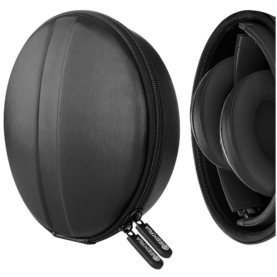 Geekria UltraShell ケース 互換性あ Beats Studio2.0, Studio3.0, Executive, Monster iSport Freedom, Diamond Tears ヘッドホンに対応 交換 保護 用のハードケース ハードシェルトラベルキャリングバッグ アクセサリー用のスペースがあり (ブラック)